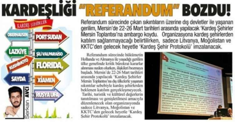 KARDEŞLİĞİ “REFERANDUM” BOZDU!