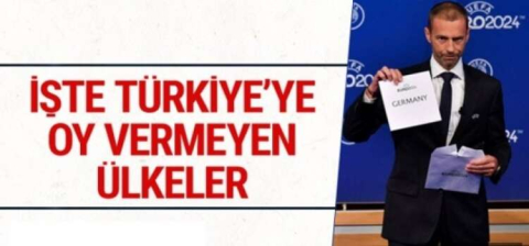 EURO 2024 İÇİN TÜRKİYE'YE OY VERMEYEN ÜLKELER