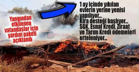 MERSİN’DE YANAN BÖLGELERDEKİ VATANDAŞLAR İÇİN DESTEK PAKETİ AÇIKLANDI!
