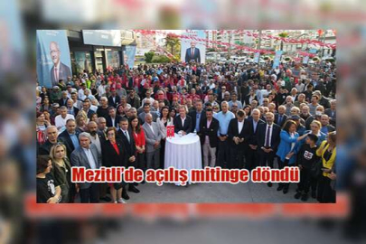 Mezitli’de açılış mitinge döndü
