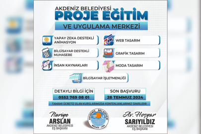 AKDENİZ BELEDİYESİ  PROJE EĞİTİM VE UYGULAMA MERKEZİN DE YENİ KURSLAR BAŞLIYOR