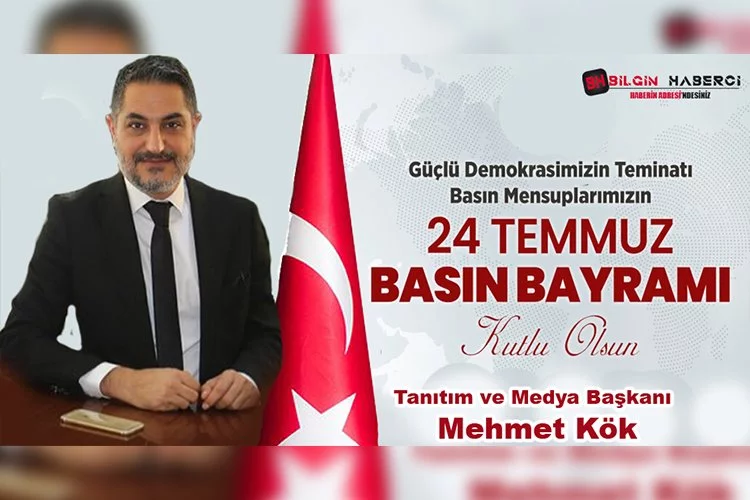 Ak Parti Tanıtım ve Medya Başkanı Mehmet Kök, Gazeteciler ve Basın Bayramı'nı Kutladı